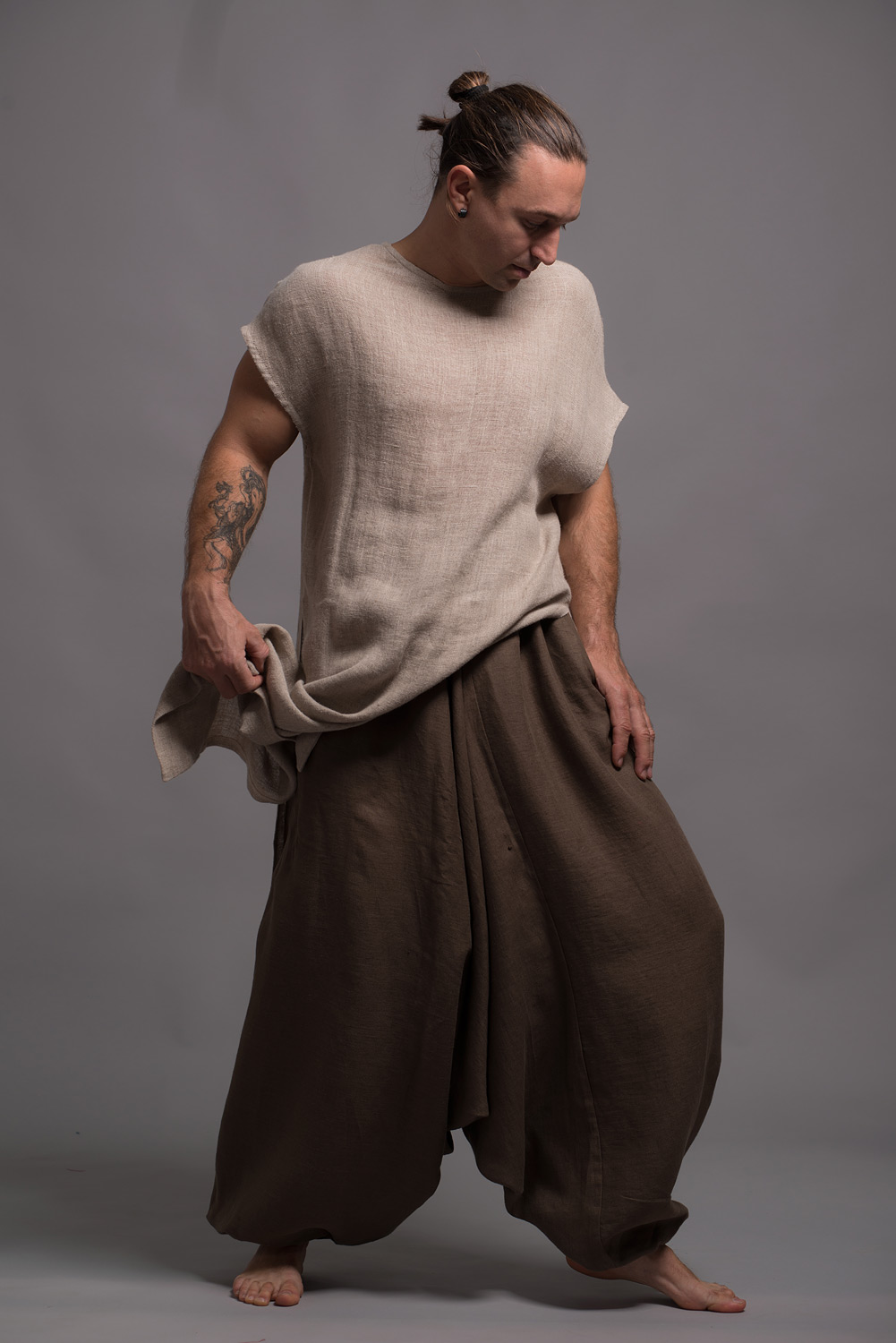 Men's Striped Harem Pants | Linen Pants For Men | Shantima