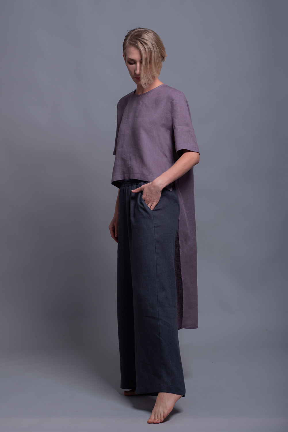 Short Front Long Back Linen Top | Women's Linen Clothes | Shantima