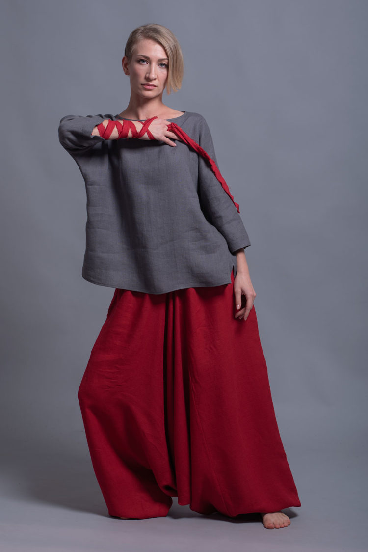 Long Sleeve Linen Blouse Top | Women's Linen Clothing | Shantima