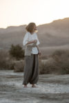 Unisex Heavy-Weight Linen Harem Pants in Natural Flax