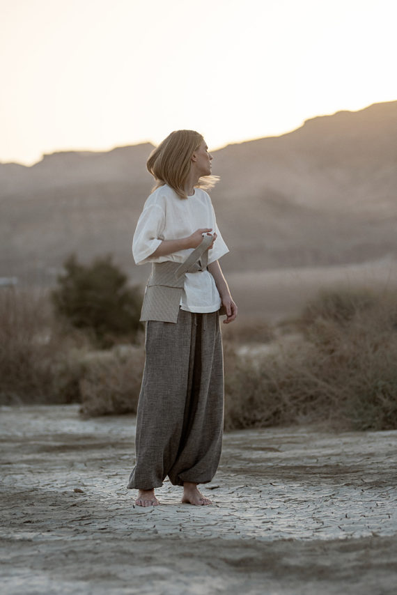 Unisex Heavy-Weight Linen Harem Pants