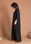 side view of black linen galabeya dress