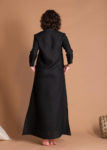 Back side of black linen galabeya dress