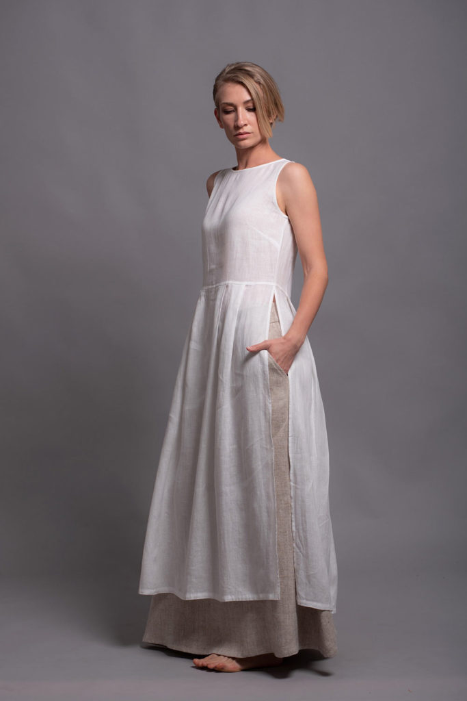 Double Layered Linen Dress EFRAT | Shantima