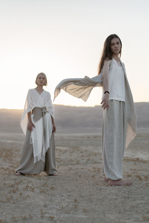 Unisex Linen Apparel - Natural Linen Harem Pants