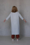 Straight Linen Dress with brown pants back view