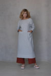 Straight Linen Dress with front pockets