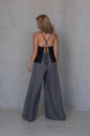 AGAM Linen Palazzo Pants styled with a sleeveless linen top, perfect for casual and formal layering options