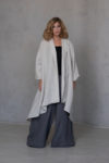 MAAYAN Open Front Linen Jacket with asymmetric hem