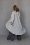 MAAYAN round hem open Front Linen Jacket back view