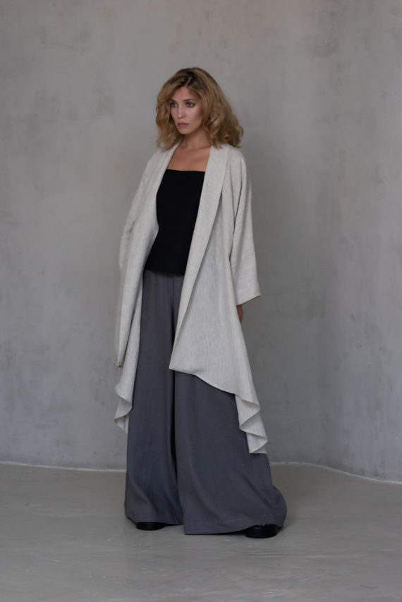 MAAYAN Open Front Linen Jacket