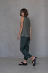 Green Linen outfit - loose pants and sleeveless top