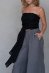 Close-up of the functional side pocket on the AGAM Linen Palazzo Pants, combining practicality with clean design