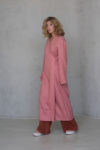 ADAME long sleeves linen wrap dress pastel colors