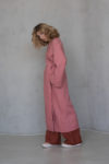 ADAME wrap linen dress with long sleeves side view