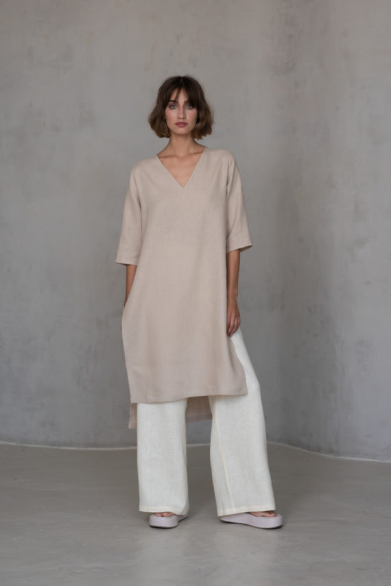 RONA V-neck linen tunic