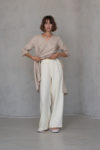 Comfortable waistband detail of the YANK Full-Length Linen Pants, designed for an easy, relaxed fit