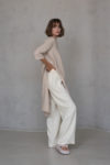 Side view of the YANK Full-Length Linen Pants, highlighting the flowy silhouette and breathable linen fabric