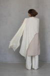 Back view of the Unisex Ivory Gauze Linen Scarf, showcasing its large size and very special gauze linen material.