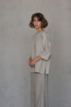 SOVA Loose Linen Blouse with side slits