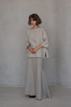 Side Tail Аsymmetrical Linen Skirt and loose fit linen top