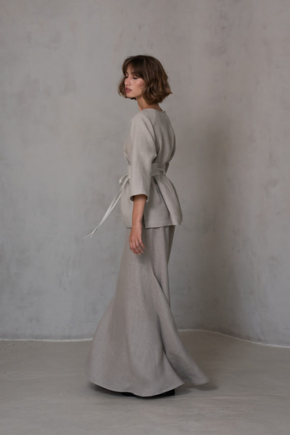 VEDA Side Tail Аsymmetrical Linen Skirt