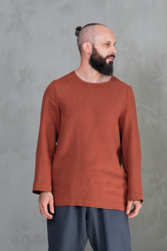 AVIV Long-Sleeve Linen Top